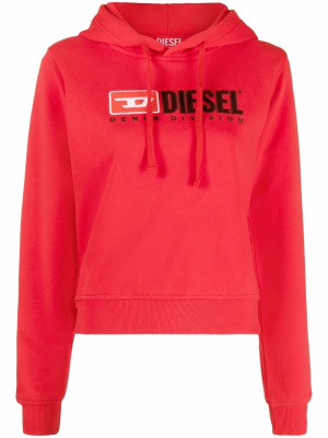 

Logo-embroidered cotton hoodie, Diesel Logo-embroidered cotton hoodie