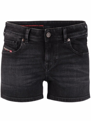 

Embroidered-logo mini denim shorts, Diesel Embroidered-logo mini denim shorts