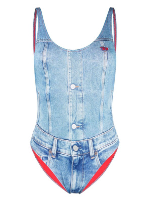 

Denim-print swimsuit, Diesel Denim-print swimsuit