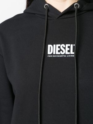 

Logo-print hooded dress, Diesel Logo-print hooded dress