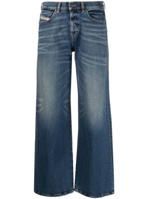 

Logo-patch wide-leg jeans, Diesel Logo-patch wide-leg jeans