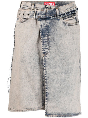 

Asymmetric knee-length denim skirt, Diesel Asymmetric knee-length denim skirt