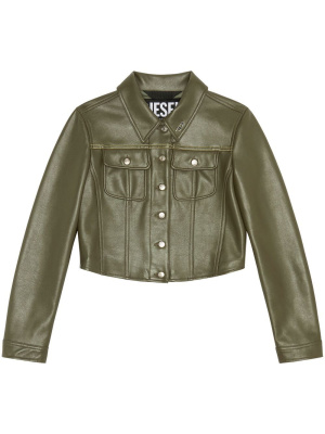 

Cropped faux-leather jacket, Diesel Cropped faux-leather jacket