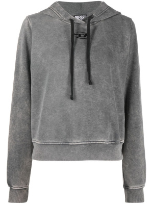 

Logo plaque washed-effect hoodie, Diesel Logo plaque washed-effect hoodie