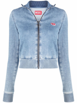 

Logo-patch cropped jacket, Diesel Logo-patch cropped jacket