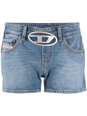 

Logo plaque denim shorts, Diesel Logo plaque denim shorts