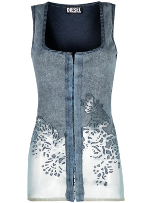 

M-Andia sheer-panelling sleeveless cardigan, Diesel M-Andia sheer-panelling sleeveless cardigan