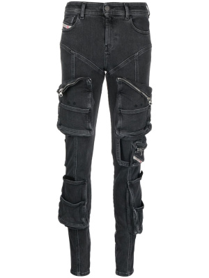 

Slandy patch-pockets skinny jeans, Diesel Slandy patch-pockets skinny jeans