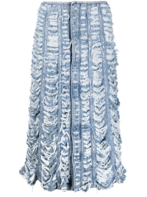 

Distressed-effect denim skirt, Diesel Distressed-effect denim skirt