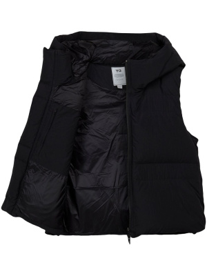 

Logo-print hooded puffy vest, Y-3 Logo-print hooded puffy vest