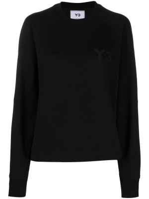 

Logo-print crew-neck sweatshirt, Y-3 Logo-print crew-neck sweatshirt
