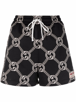 

Motif-print drawstring-waist shorts, Gucci Motif-print drawstring-waist shorts