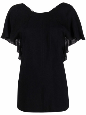 

Ruffle-detail short-sleeve top, Victoria Beckham Ruffle-detail short-sleeve top