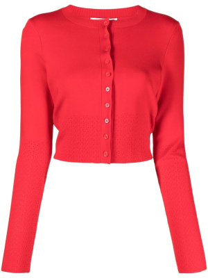 

Pointelle-knit cropped cardigan, Victoria Beckham Pointelle-knit cropped cardigan