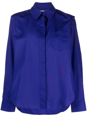 

Cold-shoulder poplin shirt, Victoria Beckham Cold-shoulder poplin shirt