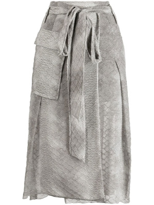

Snake-print belted skirt, Victoria Beckham Snake-print belted skirt