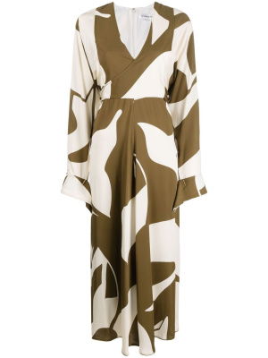 

Abstract-print wrap dress, Victoria Beckham Abstract-print wrap dress
