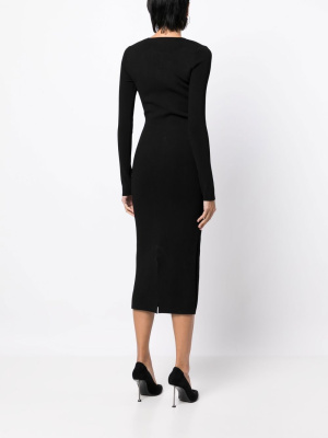 

Deep V-neck midi-dress, Victoria Beckham Deep V-neck midi-dress