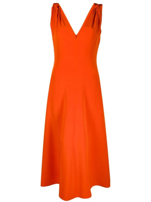 

Twist-shoulder fit-and-flare dress, Victoria Beckham Twist-shoulder fit-and-flare dress