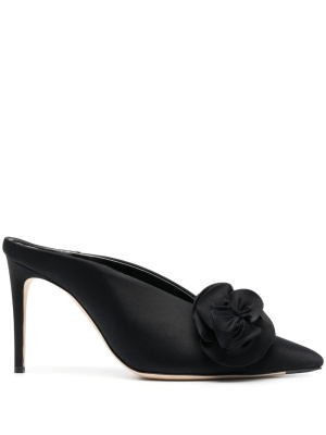 

Floral-applique satin mules, Victoria Beckham Floral-applique satin mules