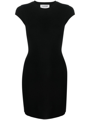 

Round-neck short-sleeve minidress, Victoria Beckham Round-neck short-sleeve minidress