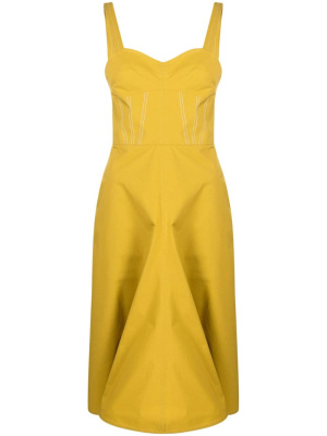 

Contrast-trim sleeveless midi dress, Victoria Beckham Contrast-trim sleeveless midi dress