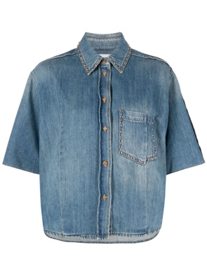 

Studded denim shirt, Victoria Beckham Studded denim shirt