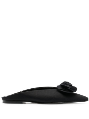 

Flower-appliqué flat mules, Victoria Beckham Flower-appliqué flat mules