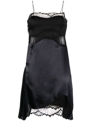 

Lace-detail satin slip dress, Victoria Beckham Lace-detail satin slip dress