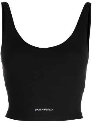 

Logo-print cropped top, Sporty & Rich Logo-print cropped top