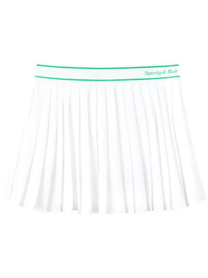 

Logo-waistband pleated mini skirt, Sporty & Rich Logo-waistband pleated mini skirt