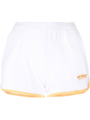 

Logo-embroidered cotton shorts, Sporty & Rich Logo-embroidered cotton shorts