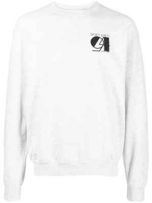 

Logo-print cotton-blend sweatshirt, Sporty & Rich Logo-print cotton-blend sweatshirt