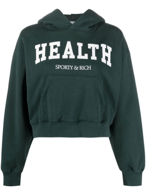 

Health cropped cotton hoodie, Sporty & Rich Health cropped cotton hoodie