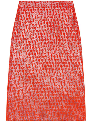 

Monogram-print devoré skirt, Diesel Monogram-print devoré skirt
