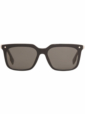 

Stripe-detail square frame sunglasses, Burberry Eyewear Stripe-detail square frame sunglasses