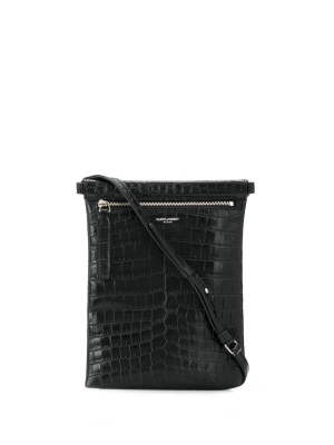 

Embossed crocodile effect messenger bag, Saint Laurent Embossed crocodile effect messenger bag