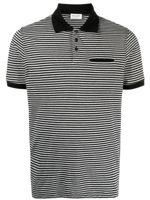 

Chest-pocket striped polo shirt, Saint Laurent Chest-pocket striped polo shirt