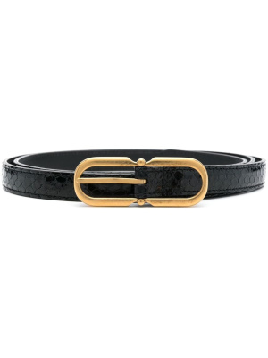 

Horseshoe-buckle leather belt, Saint Laurent Horseshoe-buckle leather belt