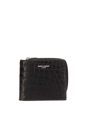 

Matte crocodile embossed zip-around wallet, Saint Laurent Matte crocodile embossed zip-around wallet