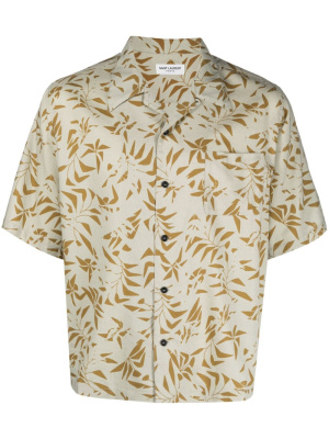 

Palm tree-print Hawaiian shirt, Saint Laurent Palm tree-print Hawaiian shirt