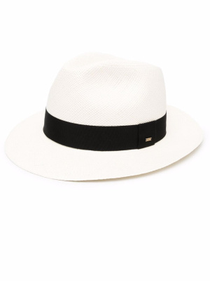 

Logo-patch woven fedora, Saint Laurent Logo-patch woven fedora