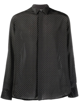 

Polka-dot long-sleeve silk shirt, Saint Laurent Polka-dot long-sleeve silk shirt