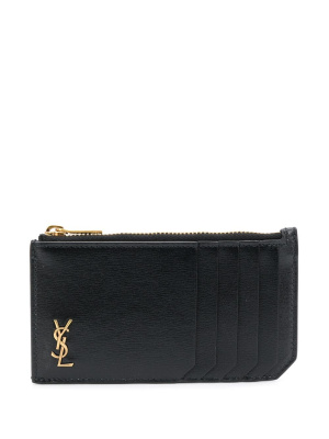 

Logo plaque zipped cardholder, Saint Laurent Logo plaque zipped cardholder