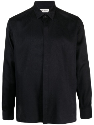 

Long-sleeved silk-linen shirt, Saint Laurent Long-sleeved silk-linen shirt