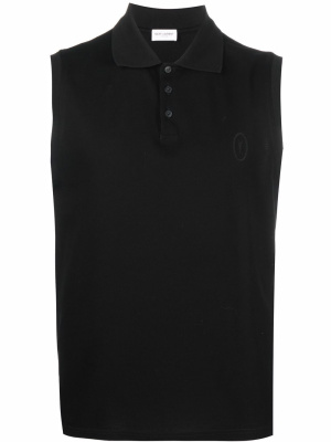 

Embroidered logo polo shirt, Saint Laurent Embroidered logo polo shirt