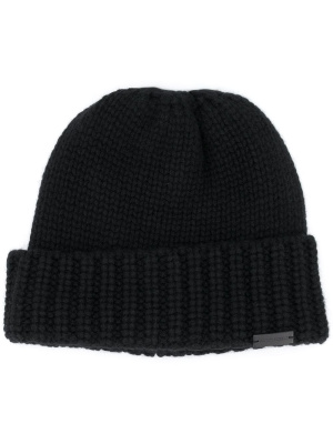 

Logo plaque cashmere beanie, Saint Laurent Logo plaque cashmere beanie