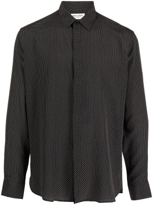 

Yves collar dot-print shirt, Saint Laurent Yves collar dot-print shirt