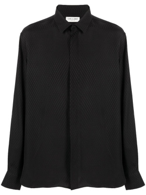 

Diamond-jacquard silk shirt, Saint Laurent Diamond-jacquard silk shirt