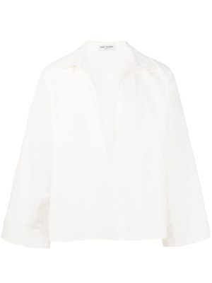 

V-neck linen shirt, Saint Laurent V-neck linen shirt